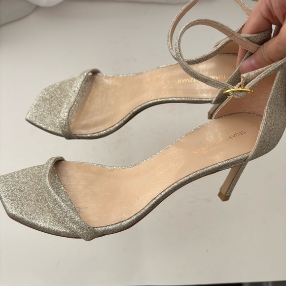 Stuart Weitzman Amelina 75 Sandal Glitter Sparkle Sz 6 - Picture 7 of 10